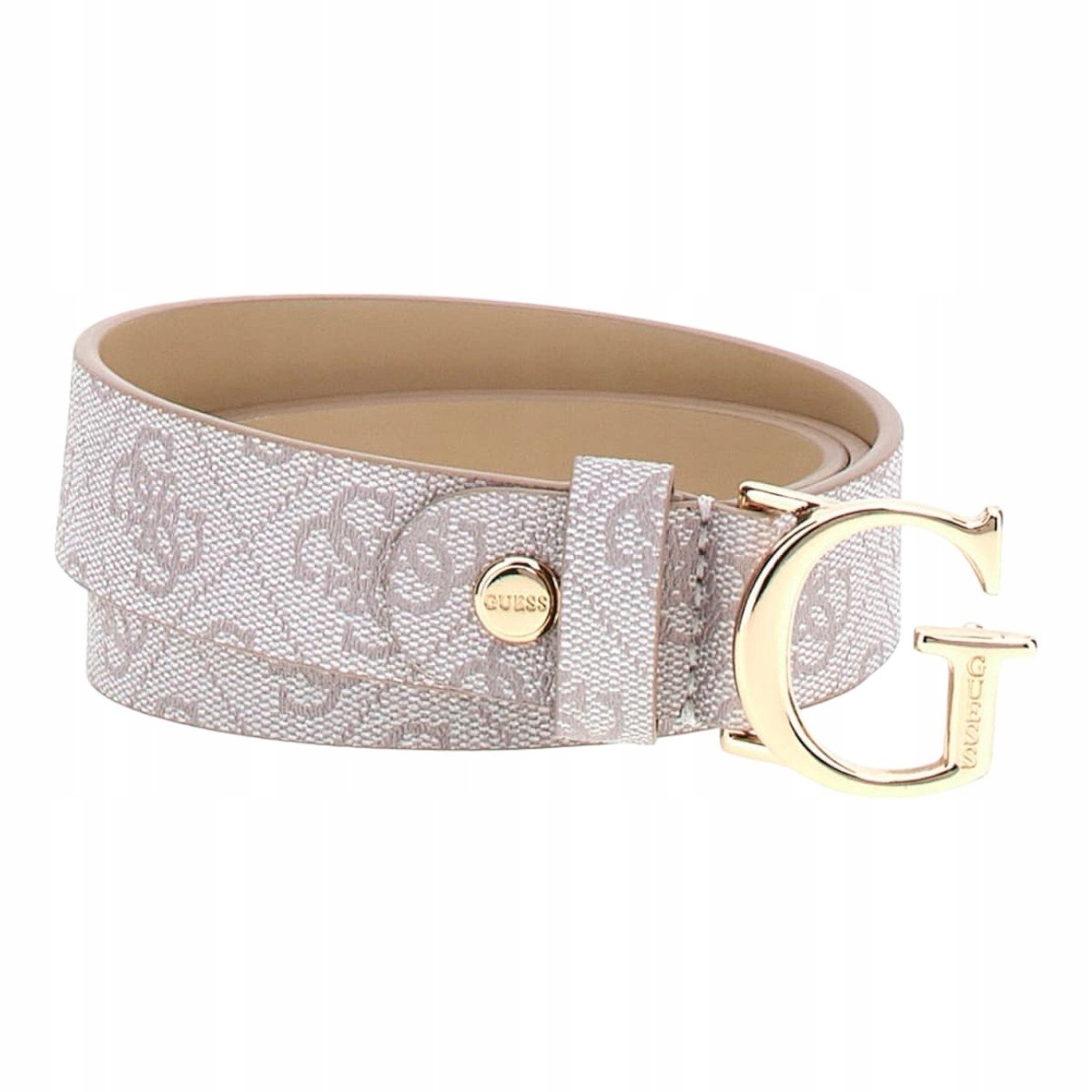 Guess Pasek Damski Noelle Logo Adj Pant Beżowy R.L