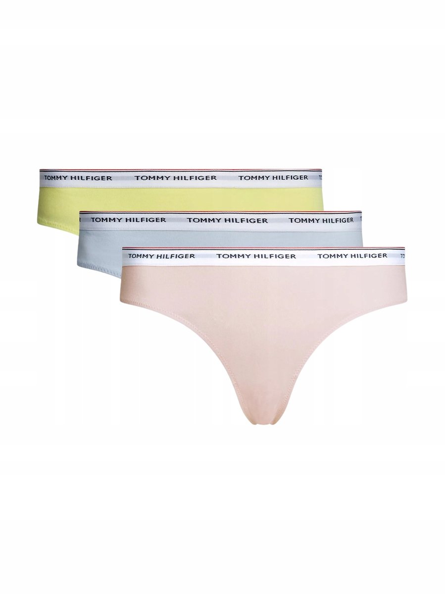 Tommy Hilfiger Bikini Damskie Majtki 3P Bikini Różowe/Żółte/Niebieskie R.S