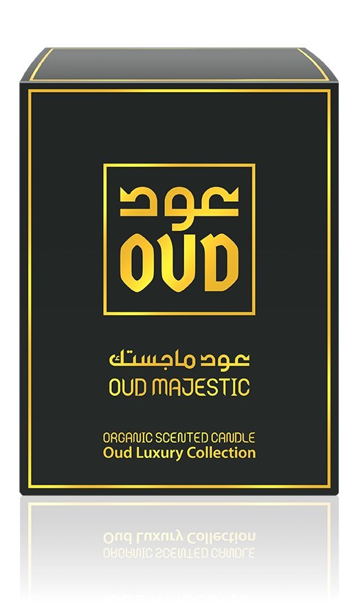 OUD LUXURY OUD MAJESTIC ORGANICZNA ŚWIECA ZAPACHOWA 220ML ARABSKA Z DUBAJU