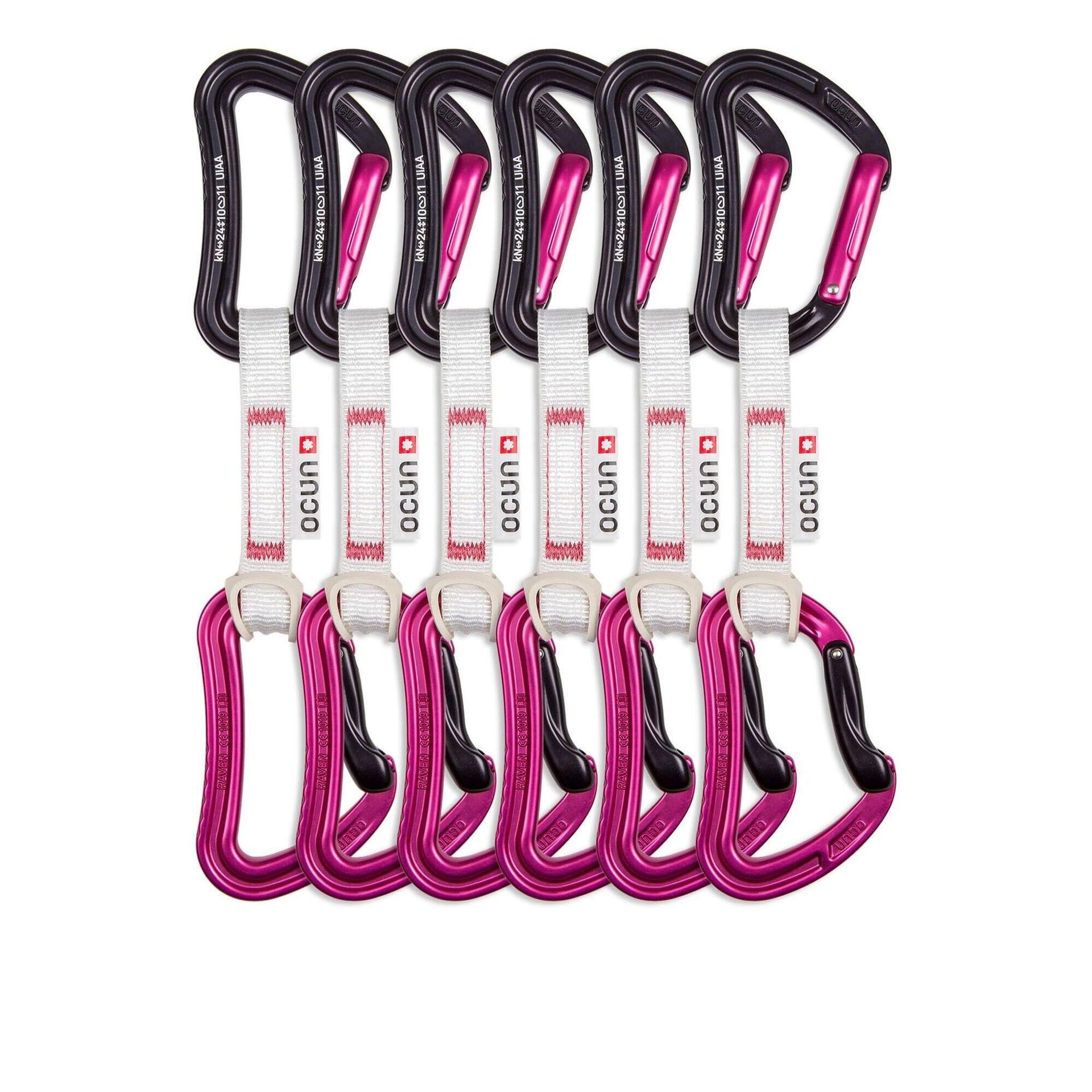 Zestaw ekspresów Ocún Raven QD BIO-DYN-RING 15 mm 10 cm 6-pack Kolor: różowy