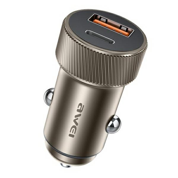 AWEI ład. sam. C-857 33W USB+USB-Cbrązowa/brown
