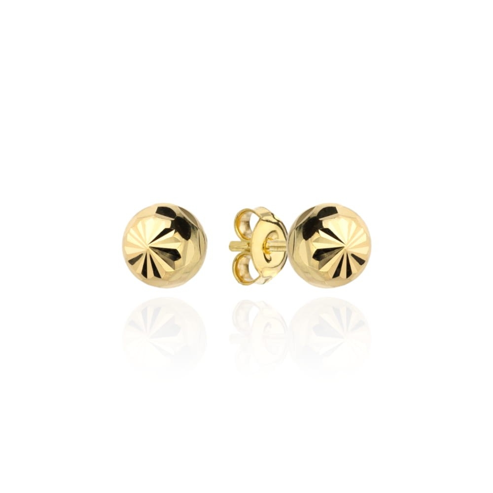 Kolczyki kulki z diamentowaniem 4mm