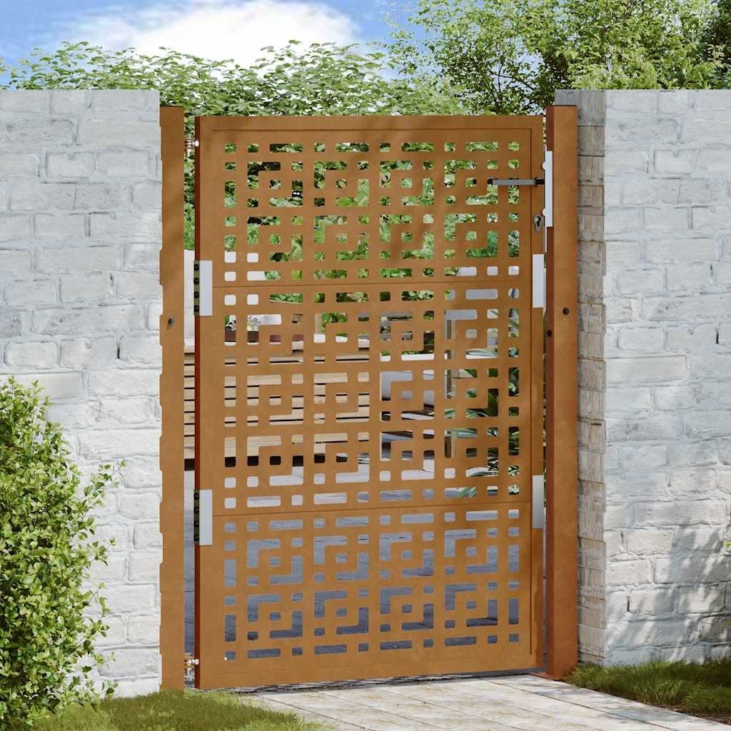 Lumarko Brama ogrodowa 105x130 cm Stal nierdzewna Krzyż wzór