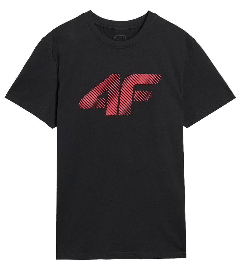 T-shirt męski 4F Koszulka regular z nadrukiem czarny