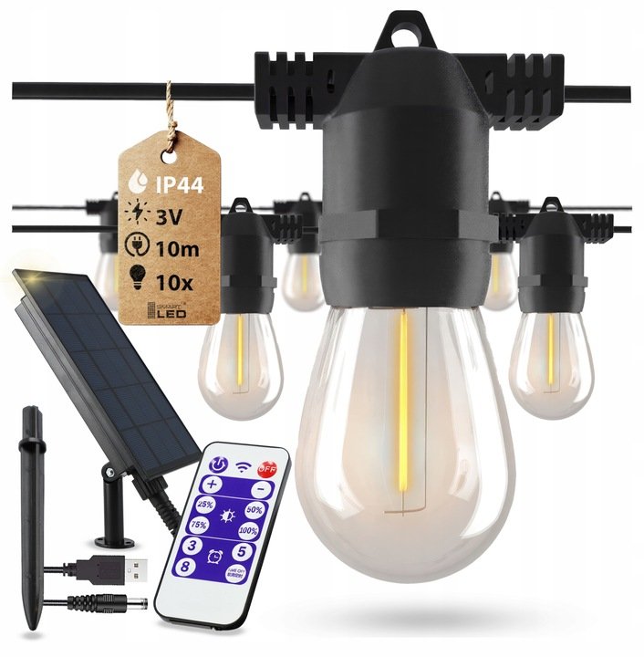 Girlanda świetlna Smartled 1000 cm solarne czarny