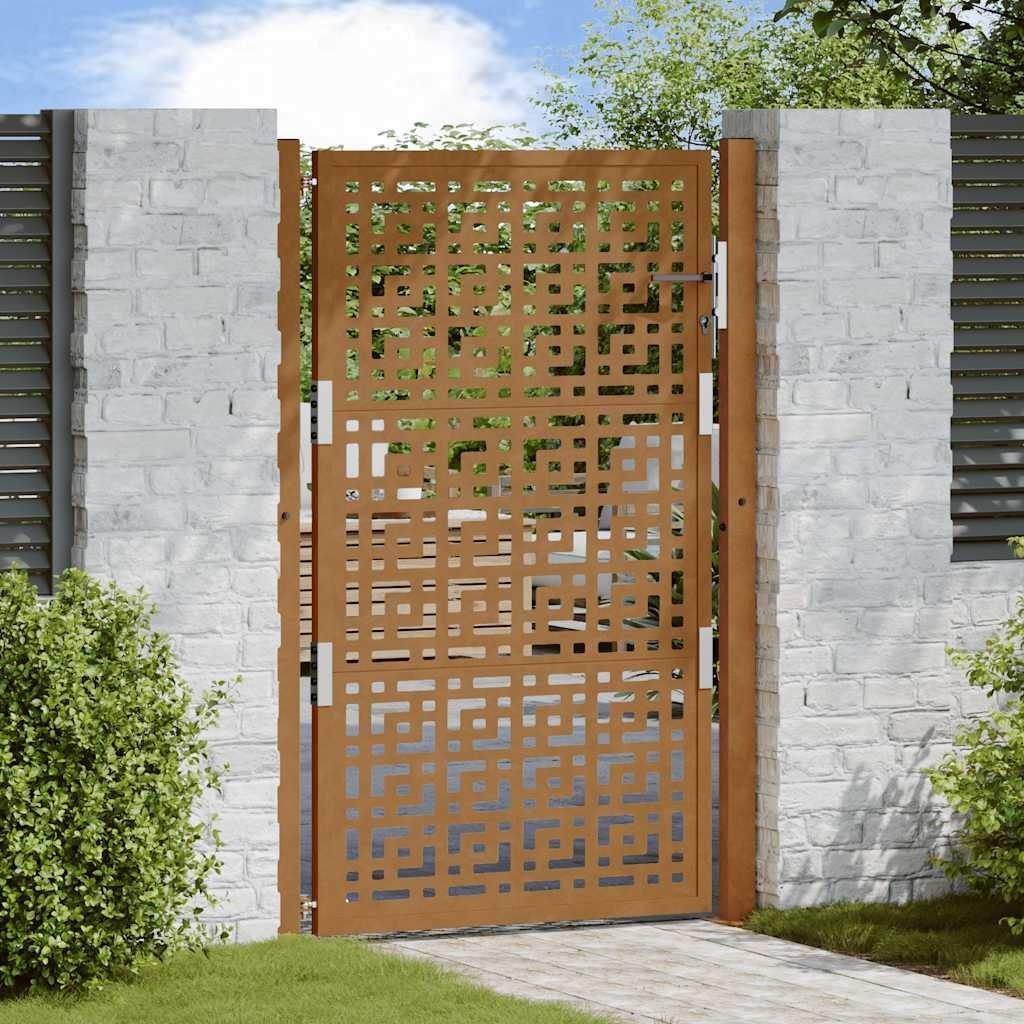 Lumarko Brama ogrodowa 105x155 cm Stal nierdzewna Krzyż wzór