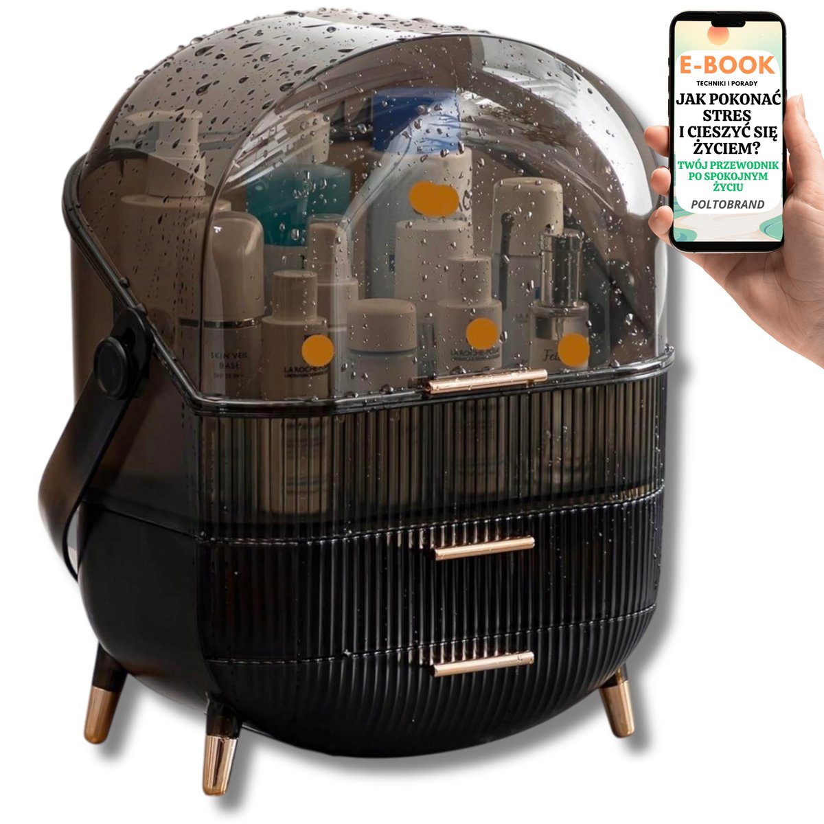 DUŻA KOSMETYCZKA ORGANIZER NA KOSMETYKI KUFEREK PUDEŁKO SZKATUŁKA PREZENT DLA KOBIET + EBOOK-1