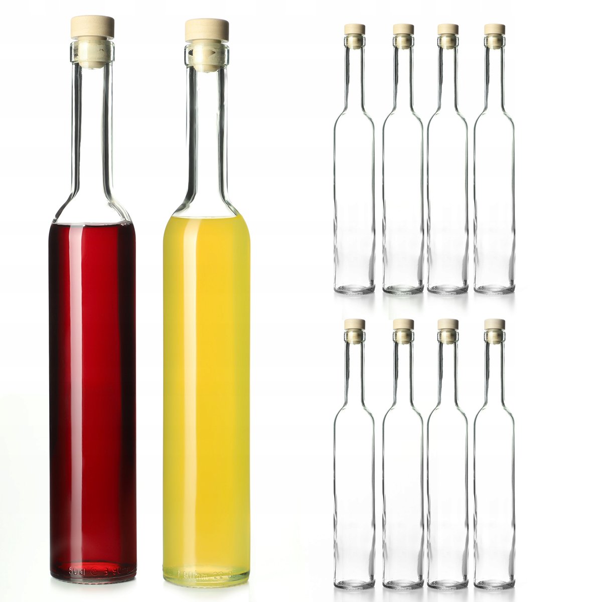 8x KADAX Butelka 500ml Na Nalewki Z Korkiem fi19