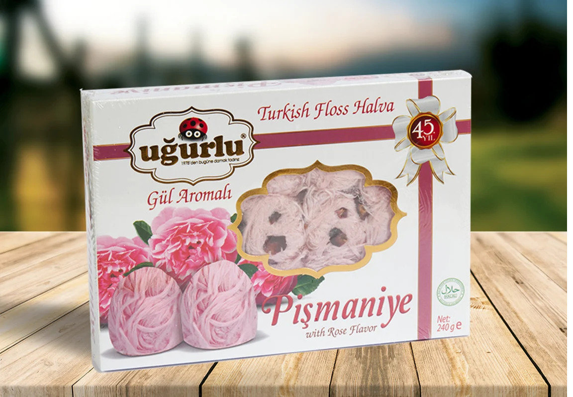 Chałwa Kłębek Wełny o Smaku Różanym 240g Ugurlu
