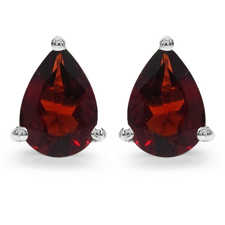 ENAYA GRAPA 7 Srebrne kolczyki granaty łezka sztyft ca. 1,6 ct.