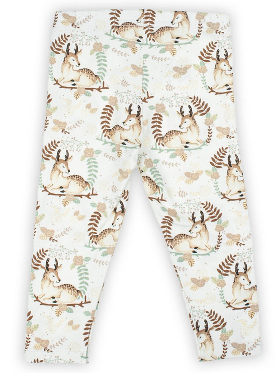 Niemowlęce legginsy z motywem leśnym kremowe Nicol,r.74