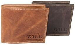 Portfel Męski Skórzany WILD Skóra Licowa Duży Poziomy Bez Zapięcia RFID N992-P 12 x 10 x 2 [cm]
