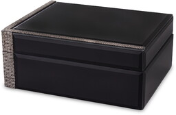 Szkatułka kasetka na biżuterię szklana glamour czarna 8x19x15cm 169282