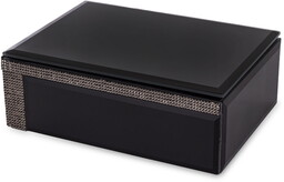 Szkatułka kasetka na biżuterię szklana glamour czarna 6x16x16cm 169280