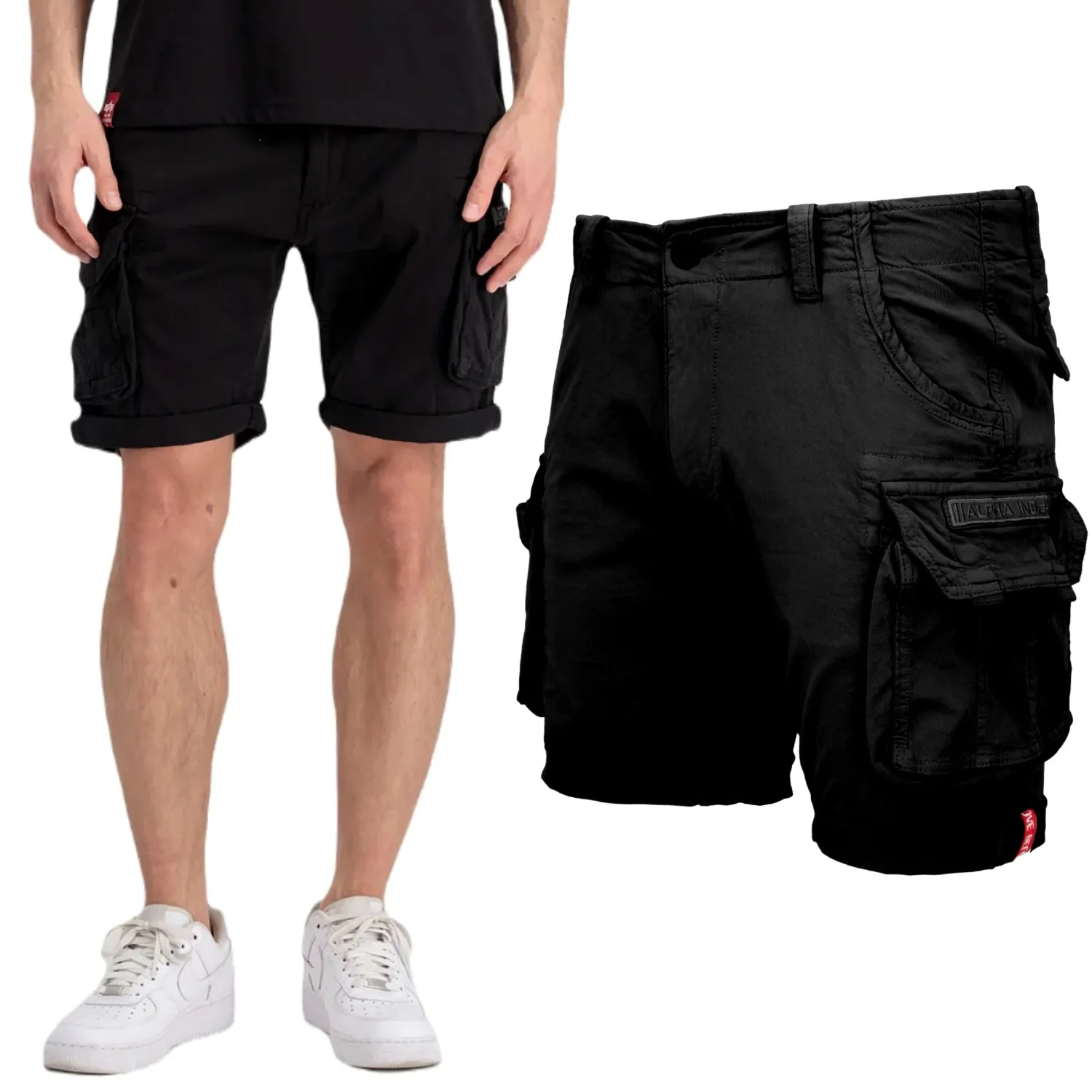 Spodenki Alpha Industries Crew Short 176203 03 - Czarne  33