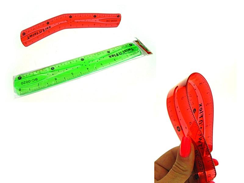 Linijka elastyczna 20 cm MIX kolorów 1 sztuka flex twist