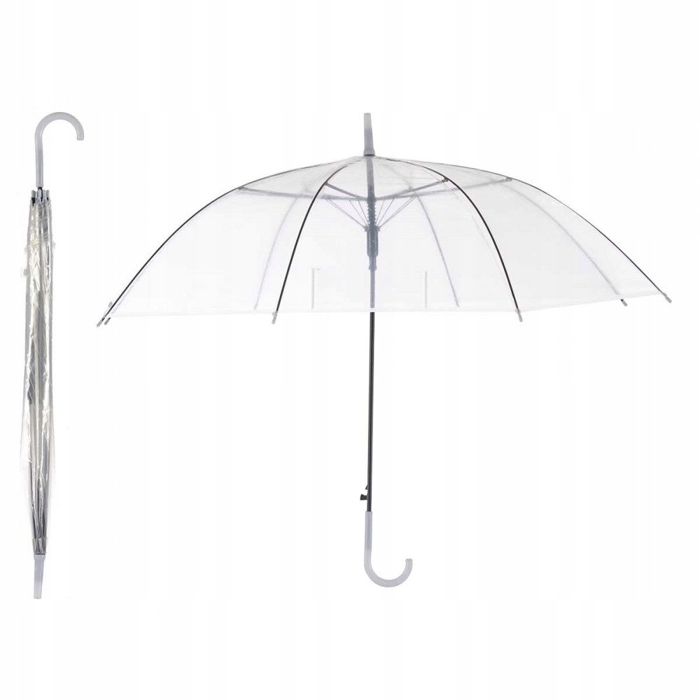 Parasol manualny bezbarwny przezroczysty