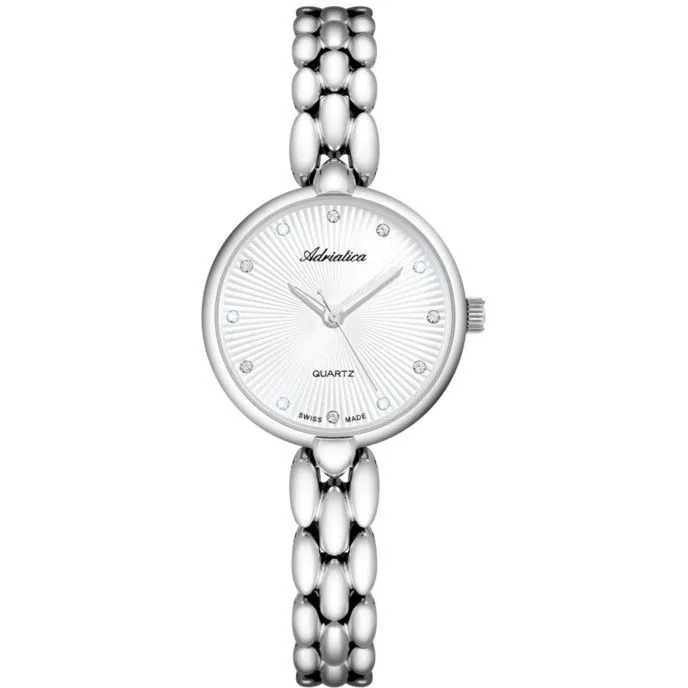 Adriatica zegarek damski srebrny Classic z kryształkami A3788.5143Q
