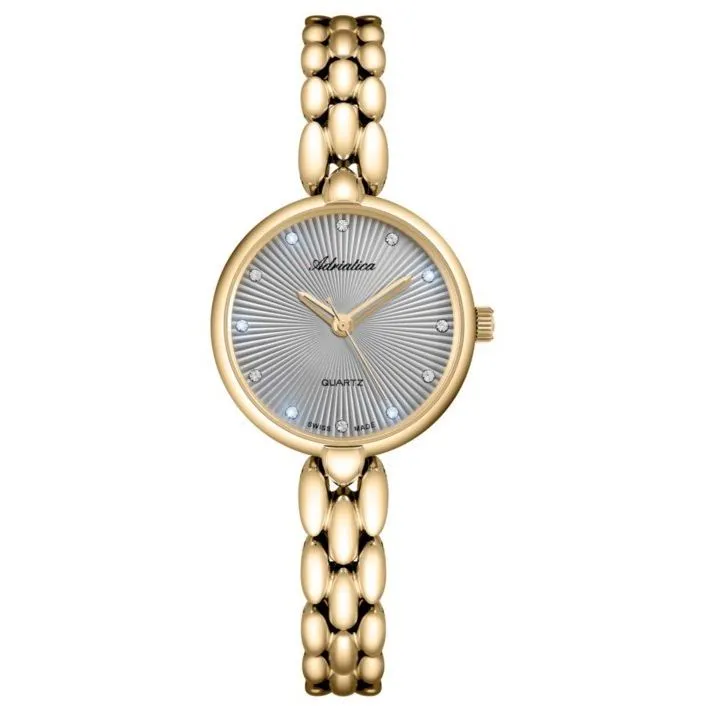Adriatica zegarek damski złoty Classic z kryształkami A3788.1147Q