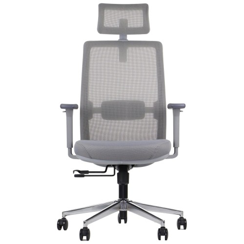 Ergonomiczne obrotowe krzesło biurowe CUTLER GF szary - pełen zakres regulacji, stelaż w kolorze szarym