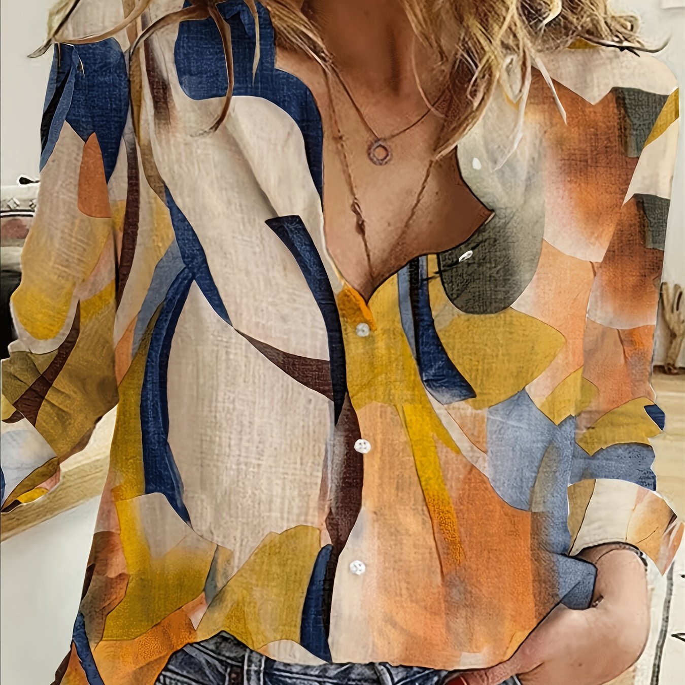 TEMU Modna Damska Koszula z Długim Rękawem i Jednorzędowym Zapinaniem