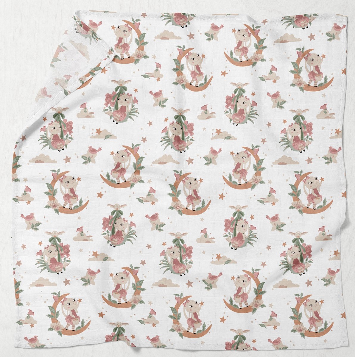 PIELUCHA MUŚLINOWA KOCYK OTULACZ 120x120cm PRODUKT POLSKI