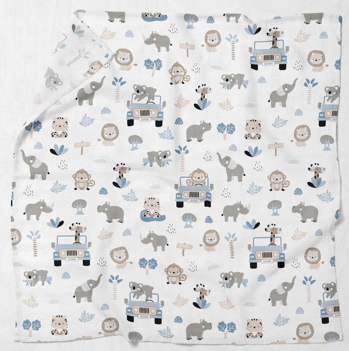 PIELUCHA MUŚLINOWA KOCYK OTULACZ 120x120cm PRODUKT POLSKI