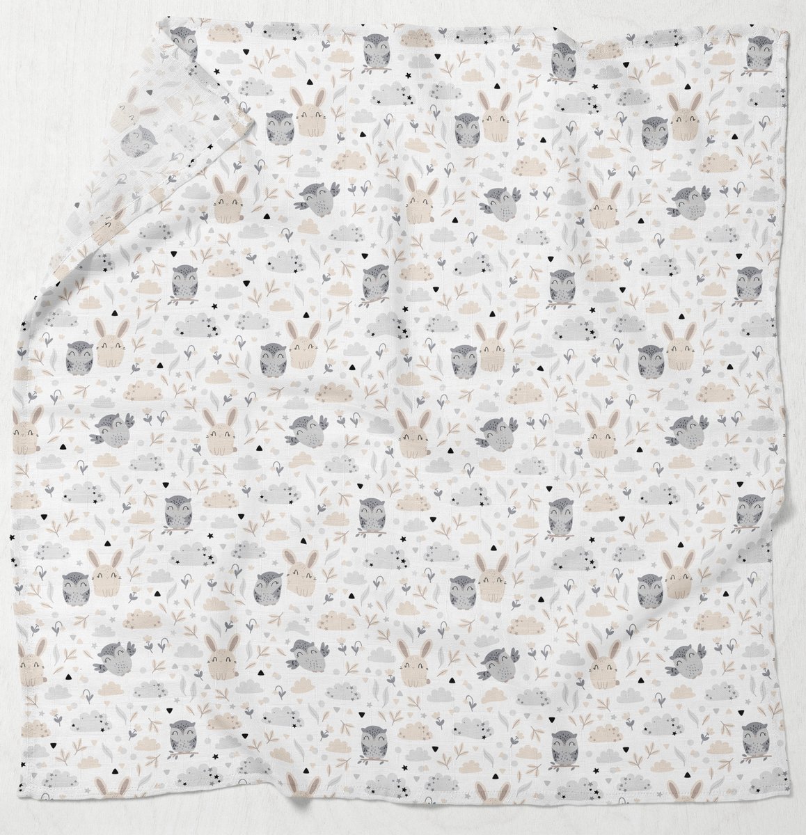 PIELUCHA MUŚLINOWA KOCYK OTULACZ 120x120cm PRODUKT POLSKI