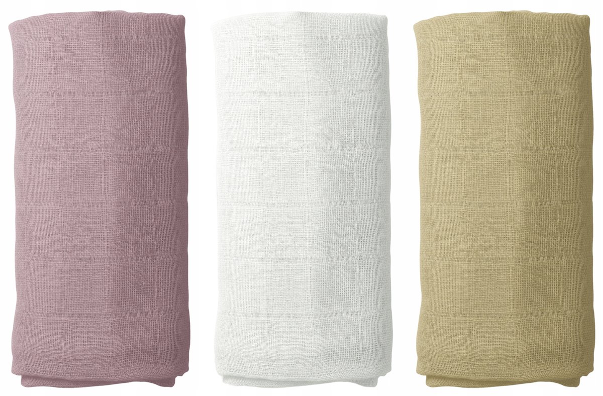 PIELUCHY MUŚLINOWE PIELUSZKI PREMIUM ZESTAW 3szt 60x75cm PRODUKT POLSKI