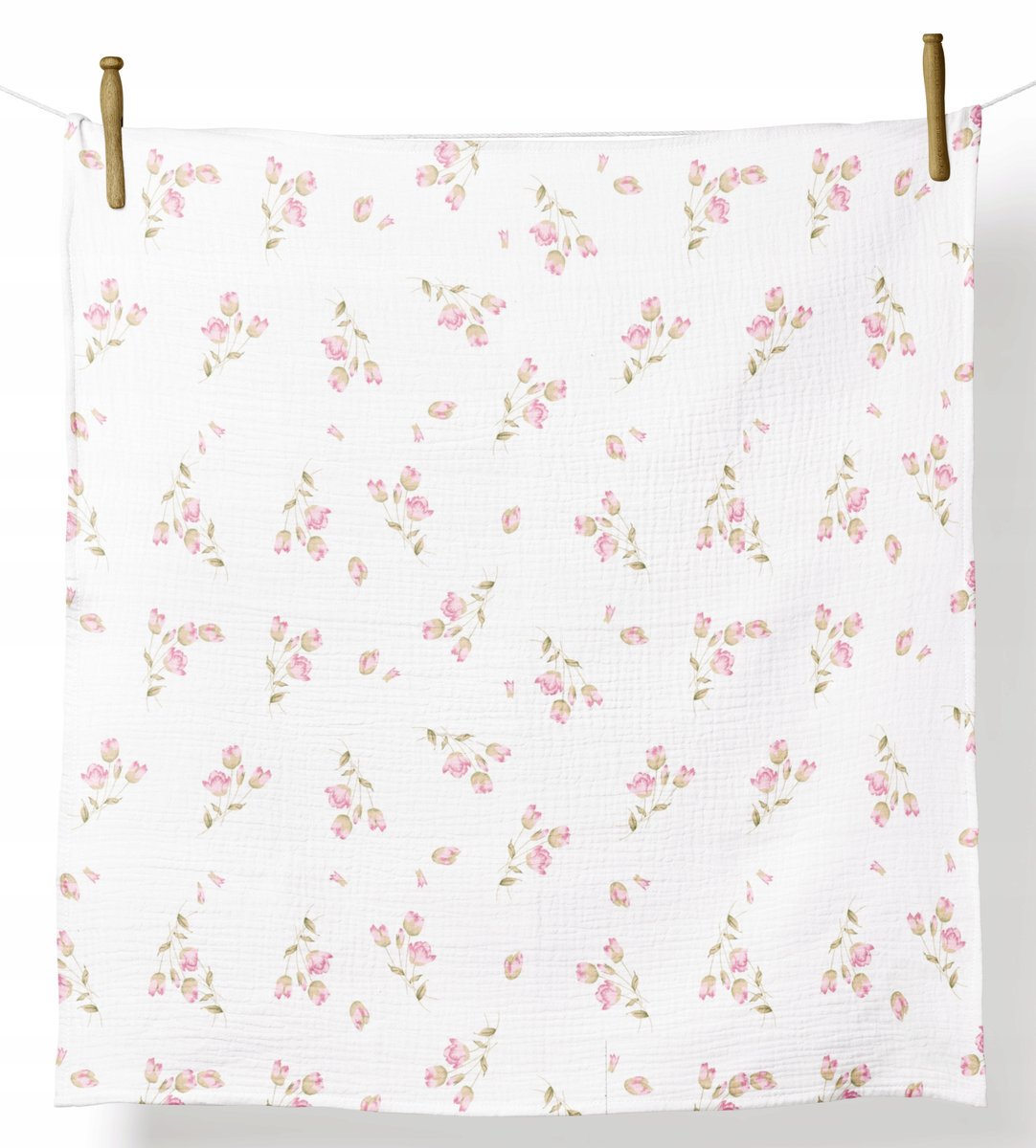 PIELUCHA MUŚLINOWA GRUBA KRESZOWANA 120x120cm KOCYK OTULACZ PRODUKT POLSKI