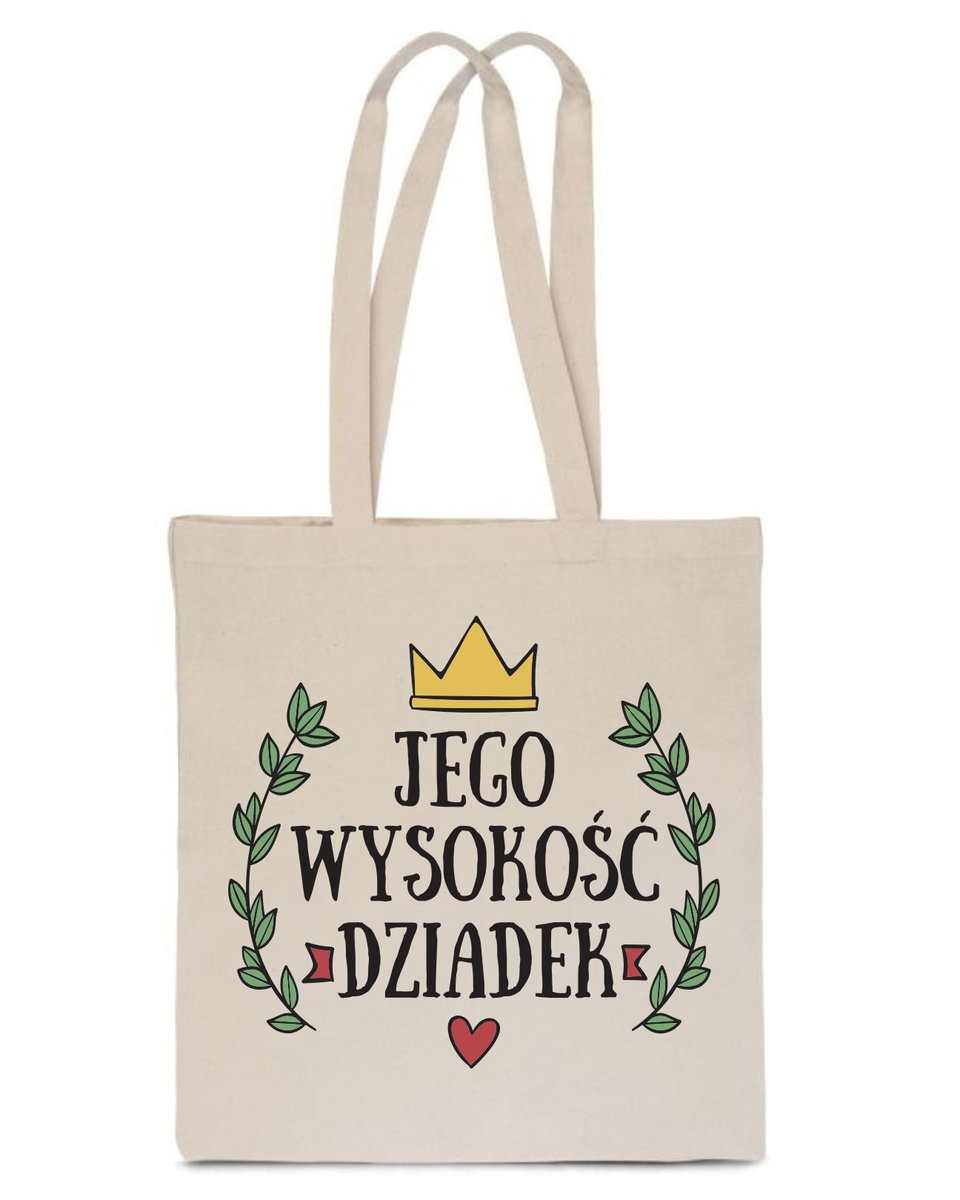 EKO TORBA Bawełniana ecru prezent dla Dzień Dziadka WYSOKOŚĆ DZIADEK TT_398