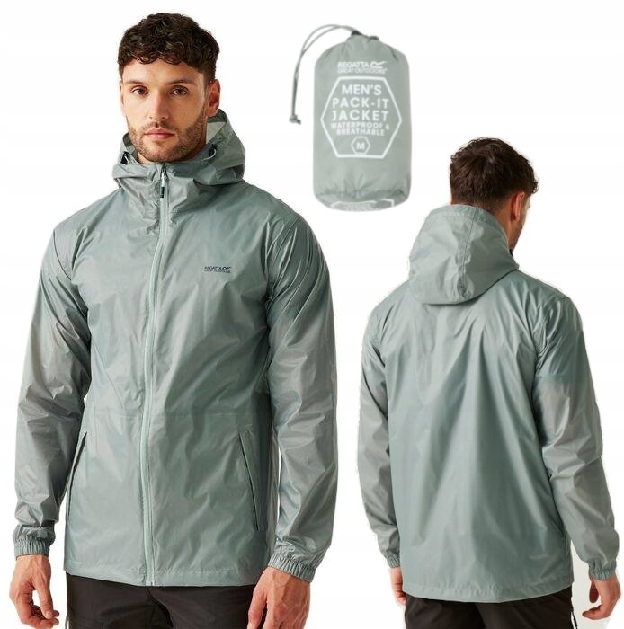 Męska kurtka przeciwdeszczowa Regatta z membraną RMW281 R6B zielony XL