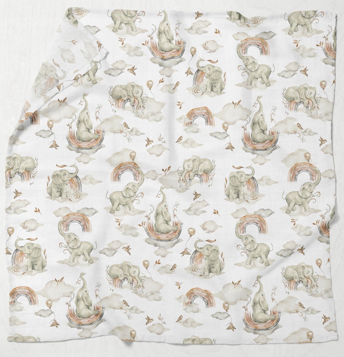 PIELUCHA MUŚLINOWA KOCYK OTULACZ 120x120cm PRODUKT POLSKI