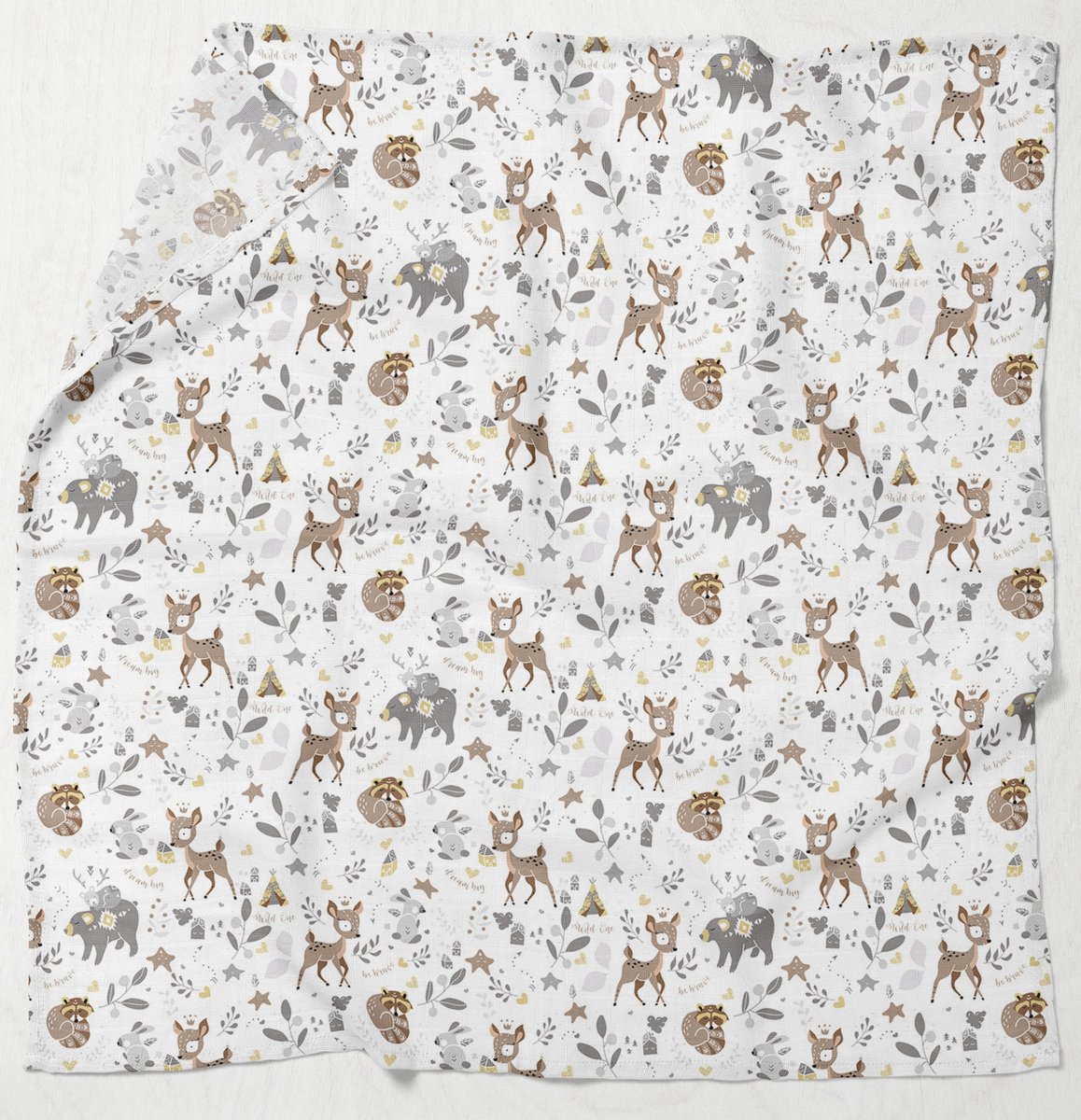 PIELUCHA MUŚLINOWA KOCYK OTULACZ 120x120cm PRODUKT POLSKI