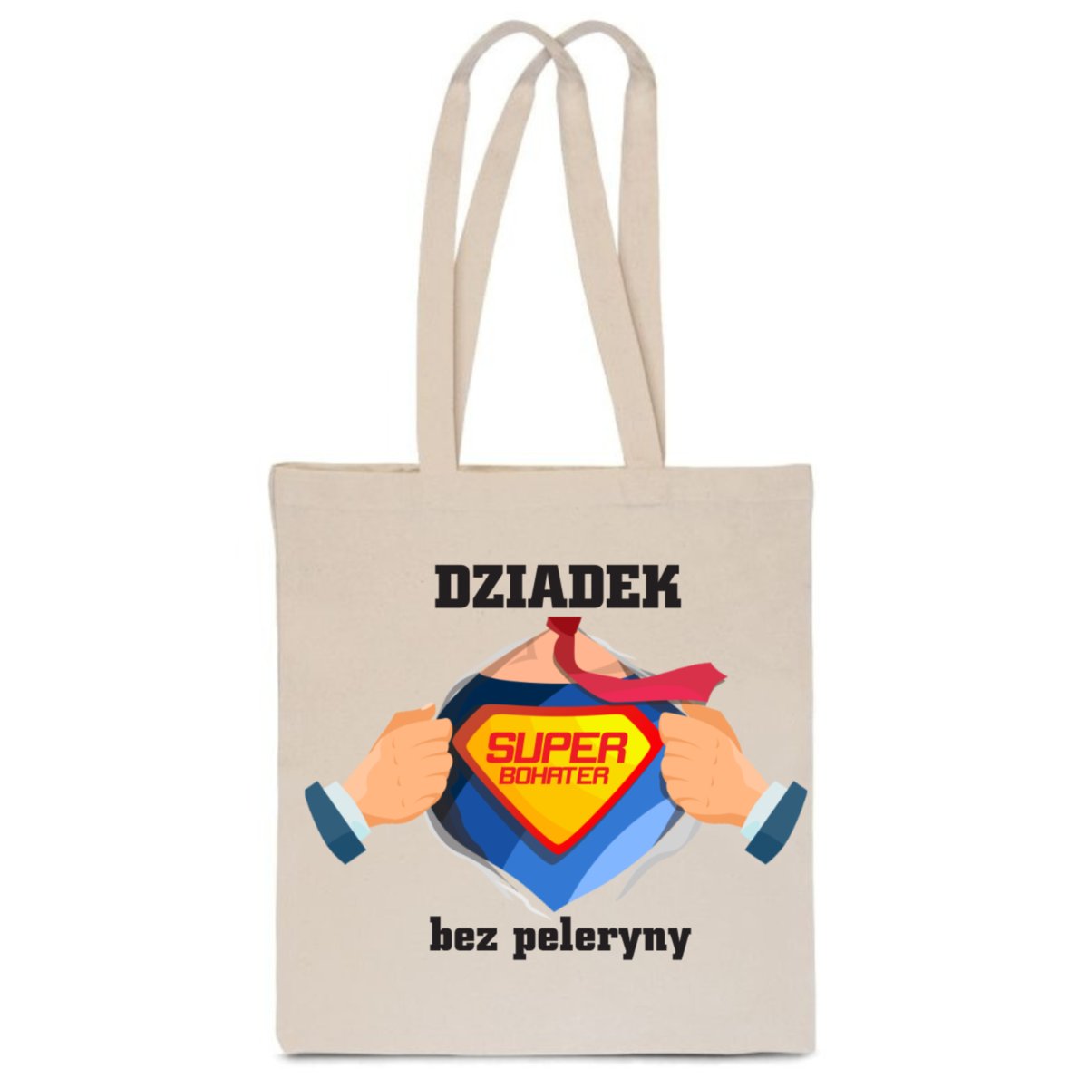 EKO TORBA Bawełna ecru DZIADEK SUPERBOHATER prezent Dzień Dziadka TT_385