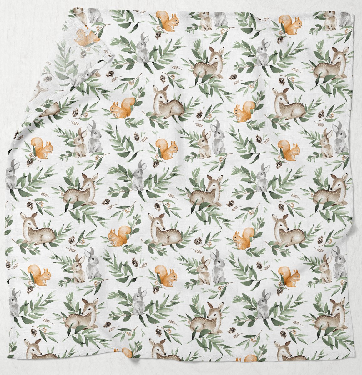 PIELUCHA MUŚLINOWA KOCYK OTULACZ 120x120cm PRODUKT POLSKI