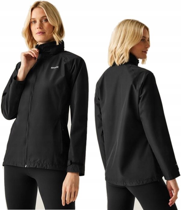Damska kurtka przeciwdeszczowa z kapturem Regatta RWW457 800 czarny 3XL