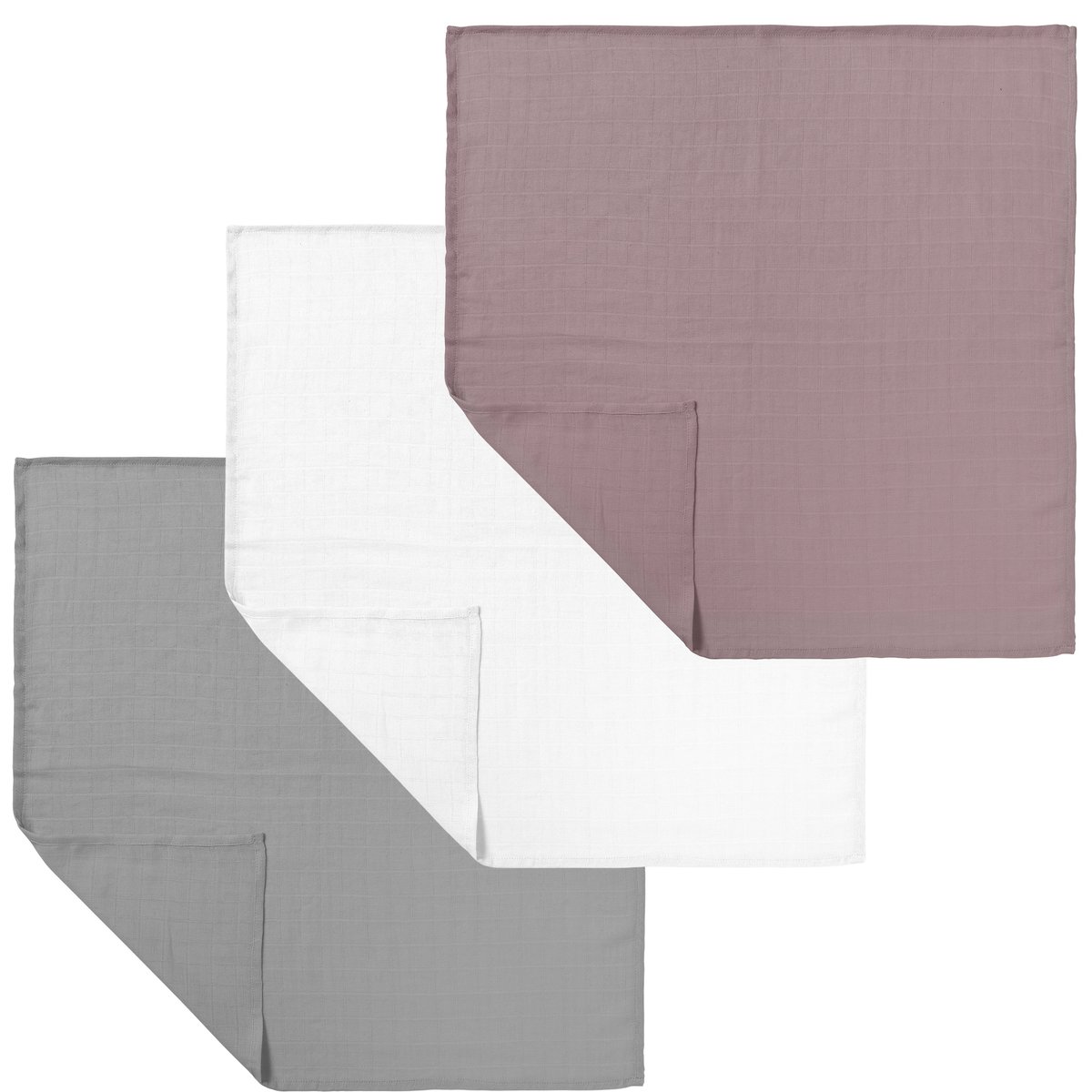 PIELUSZKI ULEWAJKI MUŚLINOWE 30 x 30 cm BAWEŁNA 3 SZTUK PRODUKT POLSKI