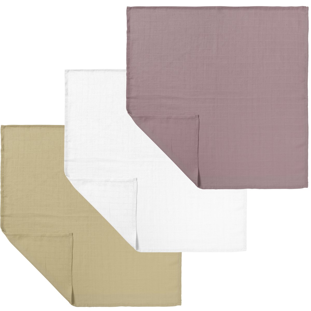 PIELUSZKI ULEWAJKI MUŚLINOWE 30 x 30 cm BAWEŁNA 3 SZTUK PRODUKT POLSKI