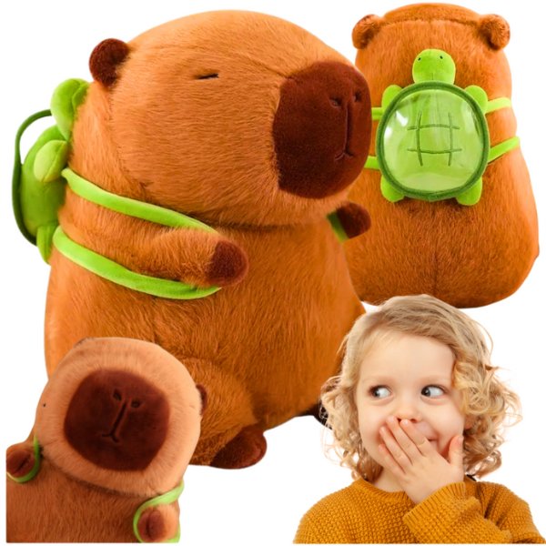 MASKOTKA KAPIBARA 2w1 25CM SUPER ROZMIAR – MIĘKKI PLUSZAK DLA KAŻDEGO!