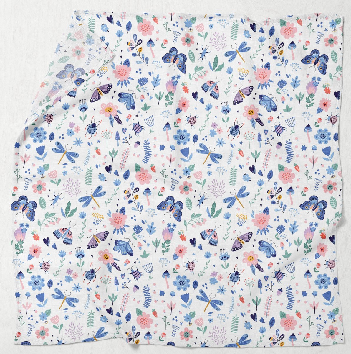 PIELUCHA MUŚLINOWA KOCYK OTULACZ 120x120cm PRODUKT POLSKI