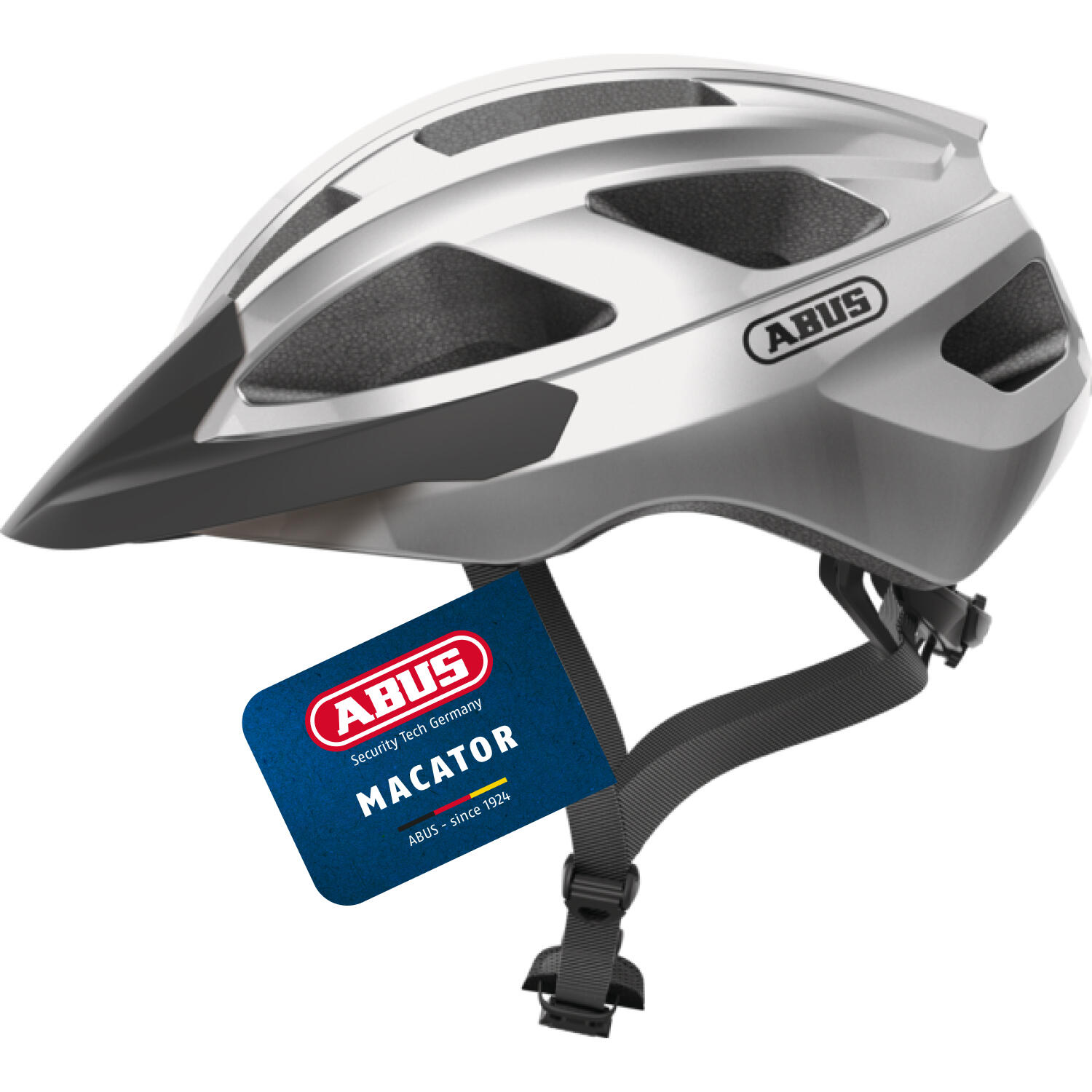 Abus Macator Kask, gleam silver L | 58-62cm 2021 Kaski miejskie i trekkingowe 87220