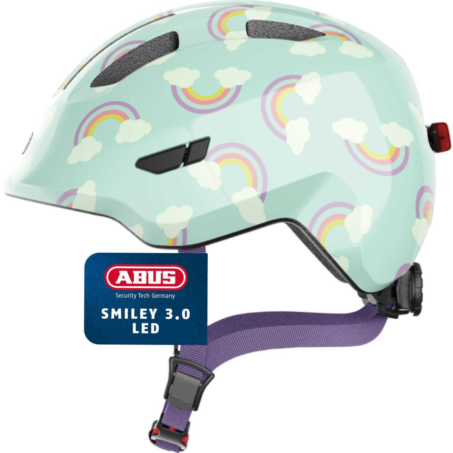 Abus Smiley 3.0 LED Helmet Kids, niebieski M | 50-55cm 2022 Kaski rowerowe 67301