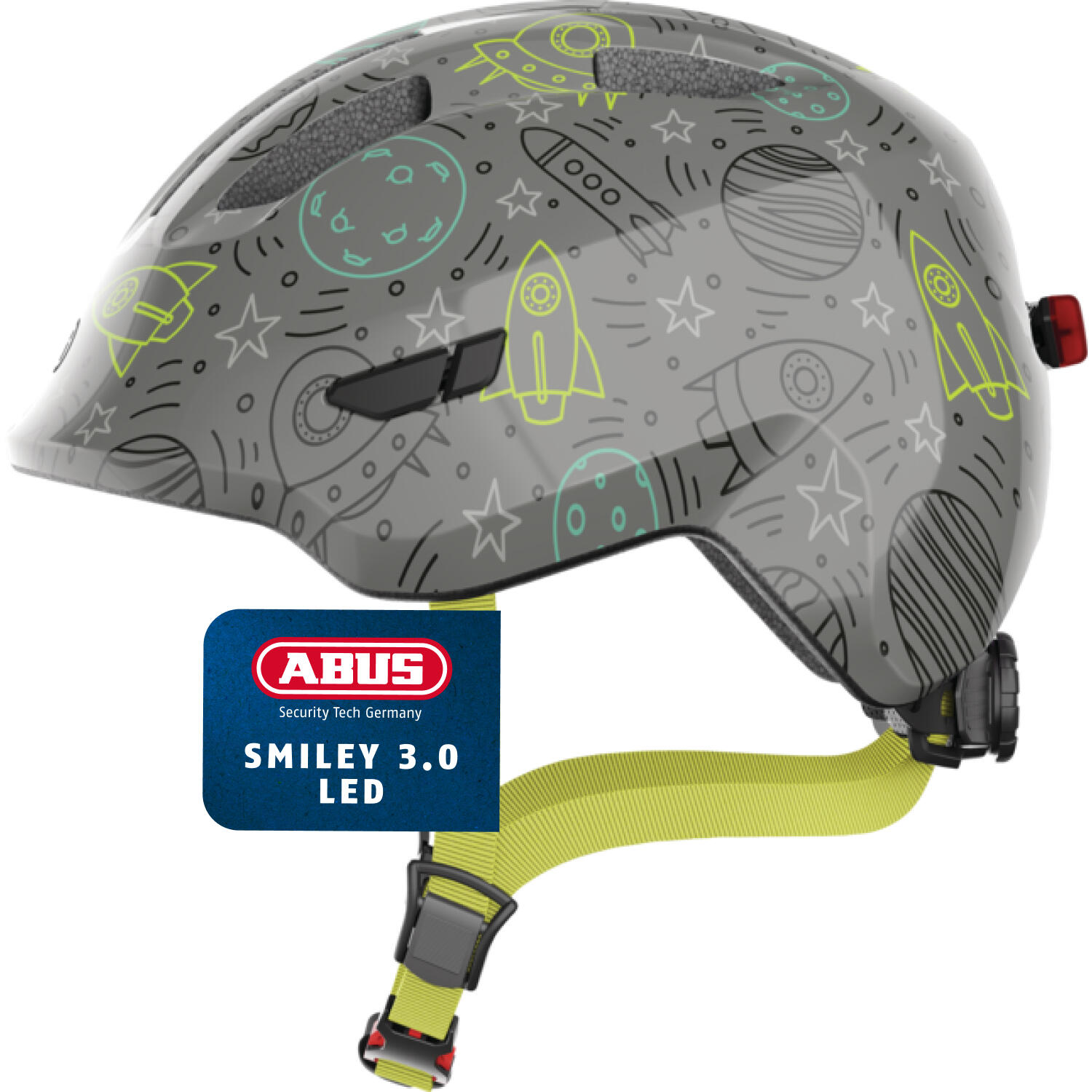 Abus Smiley 3.0 LED Helmet Kids, szary M | 50-55cm 2022 Kaski rowerowe 67299