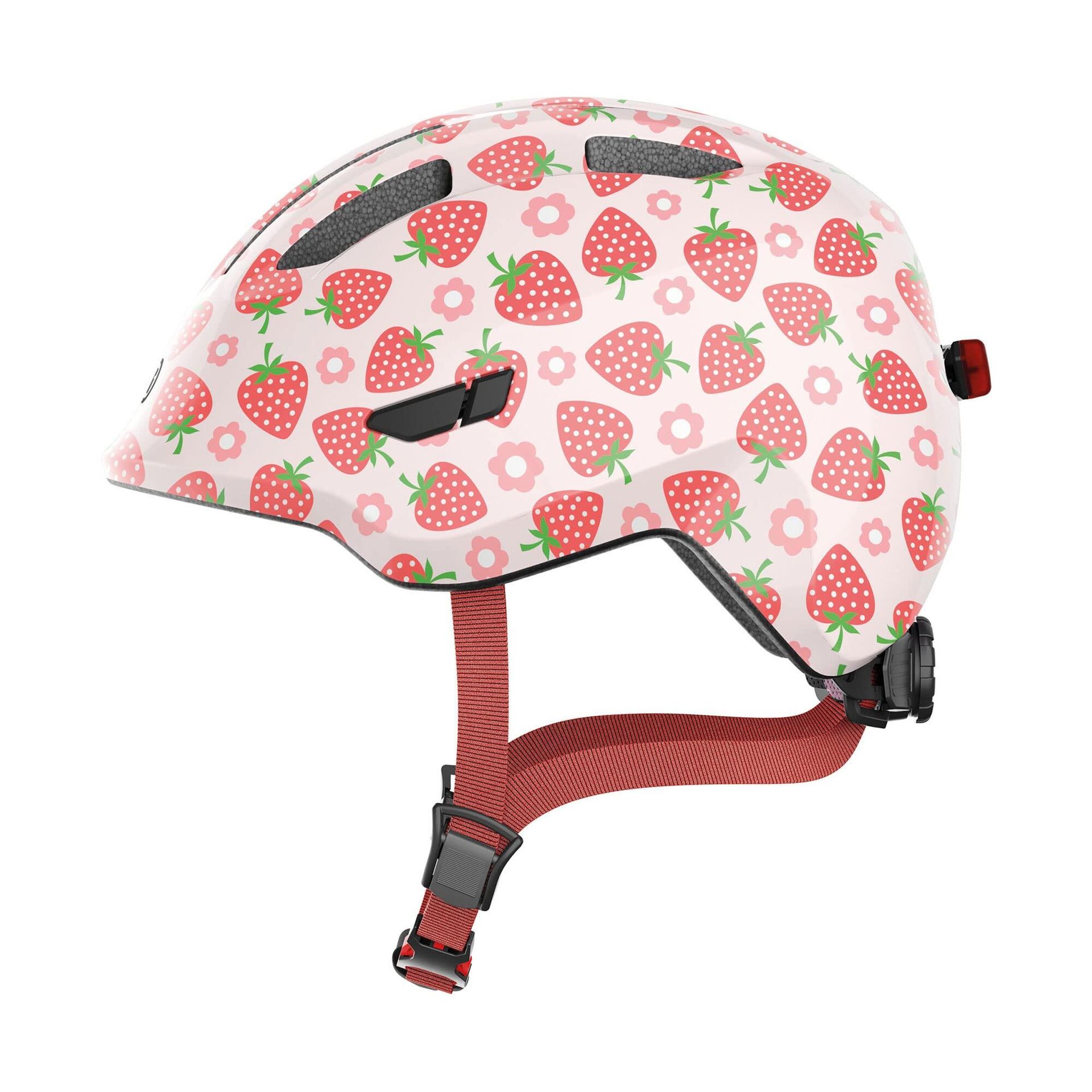 Abus Smiley 3.0 LED Rose Strawberry S Dziecięcy kask rowerowy