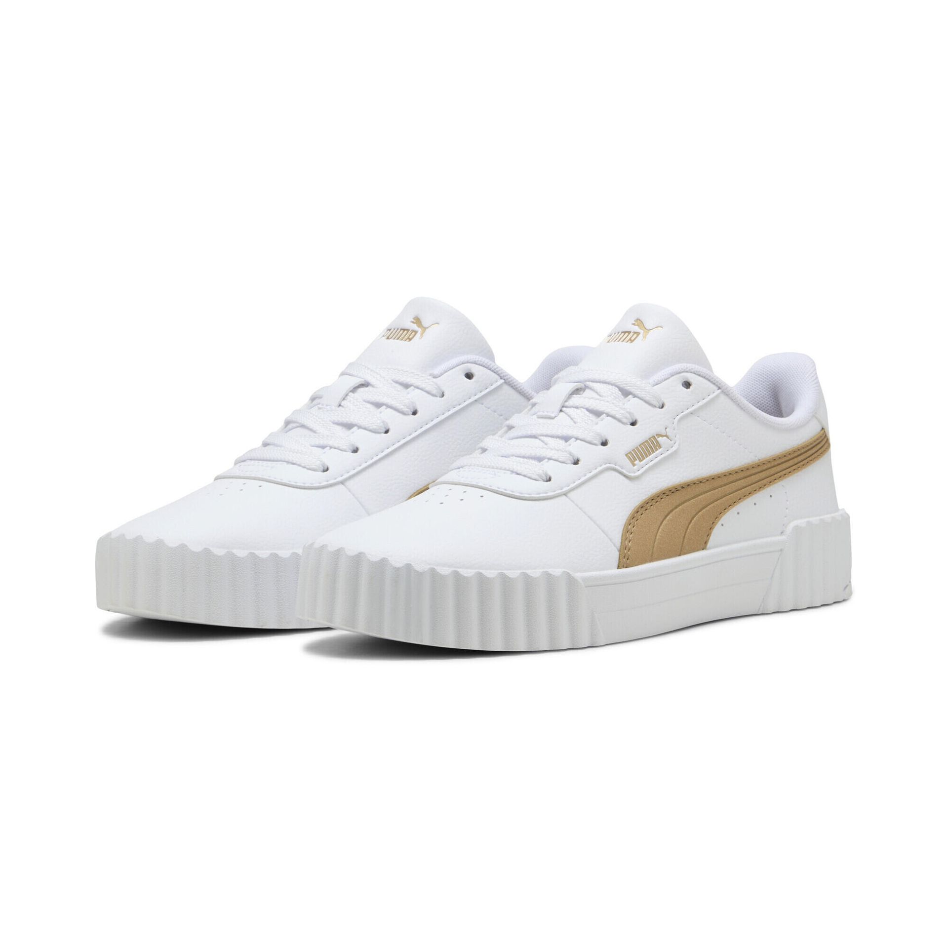 Damskie sneakersy Carina 3.0 Aqua Metallics PUMA White Light Sand Gold Beige