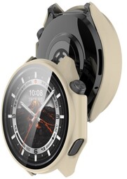Bizon Etui ze szkłem do zegarka Case+Glass Watch do OnePlus Watch 3 / Oppo Watch X2, beżowe