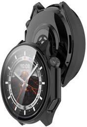 Bizon Etui ze szkłem do zegarka Case+Glass Watch do OnePlus Watch 3 / Oppo Watch X2, czarne