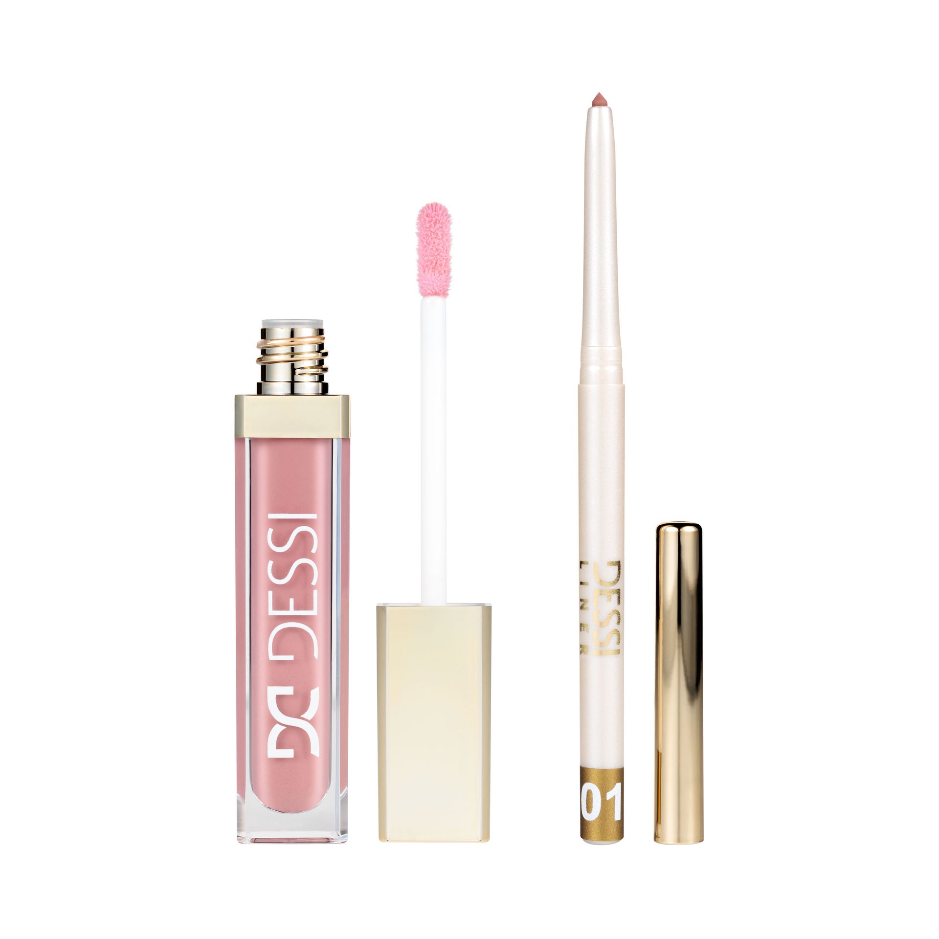 Dessi Cosmetics Zestaw Błyszczyk Creamy Cover Lip Tint 113 Candy + Konturówka do ust 01