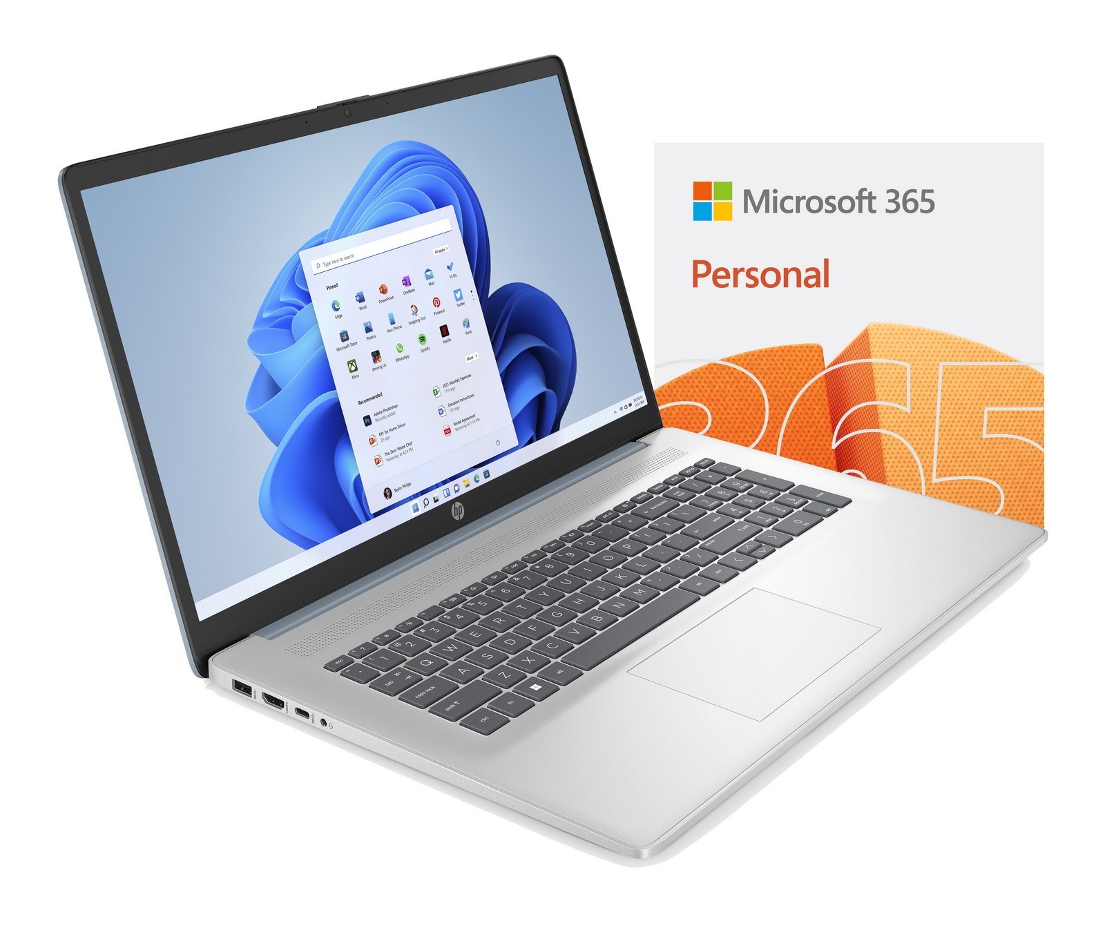 HP 17-cn3102ds / A59W0UA / Office / Intel N200 / 8GB / 128GB USF / Intel UHD / HD+ / Win 11 / Niebiesko-Srebrny